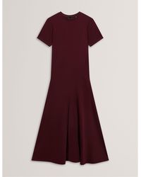 Ted Baker - Mixed Midi Tea Dress - Lyst