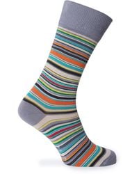 Paul Smith - Multi Stripe Cotton Crew Socks - Lyst