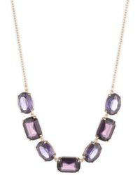 Lauren by Ralph Lauren - Lauren Ralph Lauren Purple Gold Necklace 14n00135 - Lyst