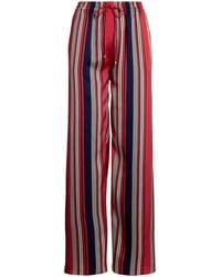 Ralph Lauren - Striped Charmeuse Wide-Leg Trousers - Lyst