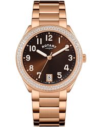 Rotary - Ladies Brilliance Stone Set Ss Bracelet Wat - Lyst