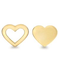 Be You - 9ct Cutout-heart & Heart Studs - Lyst