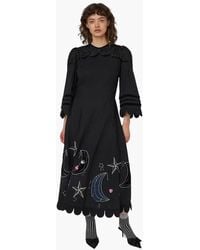 Stella Nova - Moon And Star Embroidered Midi Dress - Lyst