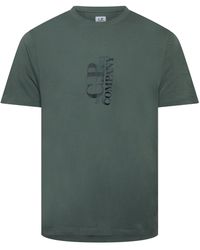 C.P. Company - 30/1 Jersey Vertical Logo T-Shirt - Lyst