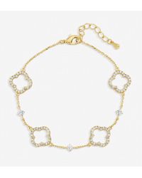 Jon Richard - Plated Pave And Crystal Open Clover Bracelet - Lyst