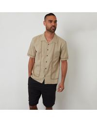 Threadbare - Linen Blend Lace Trim Relaxed Fit Shirt - Lyst