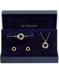 Jon Richard - Plated And Crystal Open Knot Set - Lyst