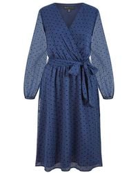 Mela London - Dobby Spot Midi Wrap Dress - Lyst