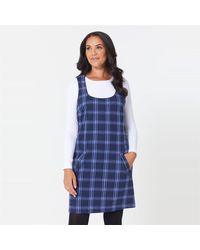 Be You - Check Pinafore Dress - Lyst