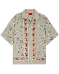HUGO - Long Sleeve Patterned Shirt - Lyst