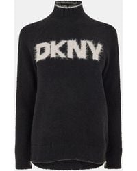 DKNY - Tinsel Logo Knitted Crew Neck Jumper - Lyst