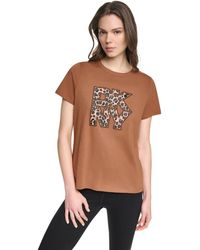 DKNY - Leopard Logo Sport Cotton Short-Sleeve Crew-Neck T-Shirt - Lyst