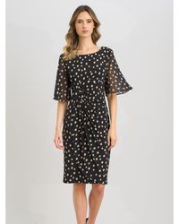 Gina Bacconi - Greta Spot Print Faux Wrap Dress - Lyst