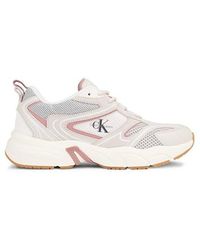 Calvin Klein - Retro Tennis Suede And Mesh Trainers - Lyst