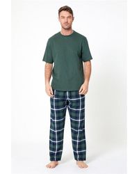Studio - T-shirt And Flannel Pants Pyjama Set - Lyst