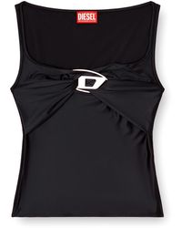 DIESEL - T-Amai Logo Plaque Top - Lyst