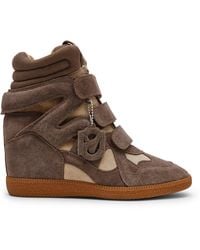 Steve Madden - Mavis Suede Wedge Trainers - Lyst