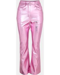Amy Lynn - Metallic Flare Leather Trousers - Lyst