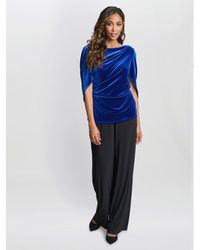 Gina Bacconi - Merna Draped Velvet Blouse - Lyst