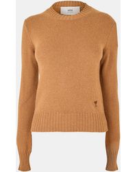Ami Paris - Knitted Crew Neck Jumper - Lyst