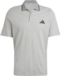 adidas - Essentials Cotton 3-Stripes Polo Shirt - Lyst