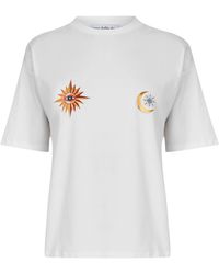 Never Fully Dressed - Sun Moon Cotton Short-Sleeve Crew-Neck Oversized-Fit T-Shirt - Lyst