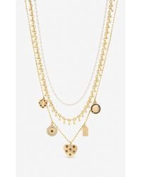 Mood - Plated Celestial Charm Multirow Necklace - Lyst