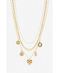 Mood - Plated Celestial Charm Multirow Necklace - Lyst