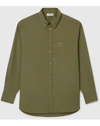 Lacoste - Oversized Poplin Shirt - Lyst
