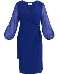 Gina Bacconi - Elaine Wrap Dress With Stud Sleeve - Lyst