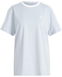 adidas - Essentials 3 Stripe T-Shirt - Lyst