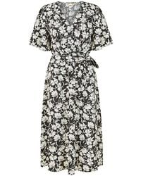 Yumi' - Floral Midi Wrap Dress - Lyst
