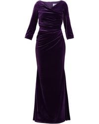 Gina Bacconi - Sophie Velvet Maxi Dress With 3/4 Sleeve - Lyst