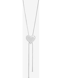 Mood - Plated Polished Heart Slider Necklace - Lyst
