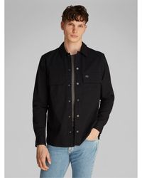 Calvin Klein - Cargo Cotton Long Sleeve Relaxed Fit Overshirt - Lyst
