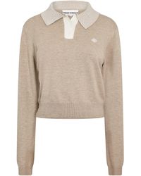 The Couture Club - Striped Collar Polo Shirt - Lyst