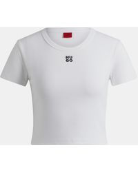 HUGO - Delanor Cropped T-Shirt - Lyst