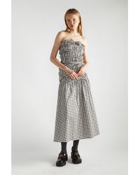 NARRATED - Gingham-Print Bardot Crop-Top - Lyst
