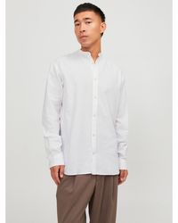 Jack & Jones - Long-Sleeve Buttoned Linen Shirt - Lyst