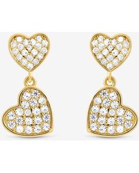 Jon Richard - 18K Plated Micro Pave Heart Earrings - Lyst