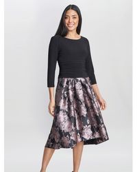 Gina Bacconi - Hannah Floral Printed Jacquard Dress - Lyst