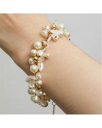 Mood - Cream Pearl And Polished Shaker Bracelet - Lyst