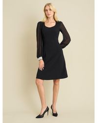 Gina Bacconi - Trisha Dress With Sheer Baloon Sleeves - Lyst