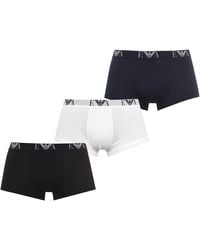 Emporio Armani - 3 Pack Logo Trunks - Lyst