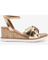 Where's That From - Pu Katara Wide-Fit Knot Detail Wedge Shoes - Lyst