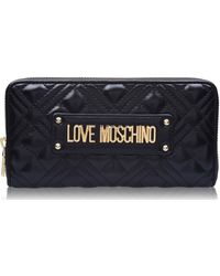 Love Moschino - Quilted Logo Zipped Purse - Lyst