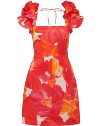 Forever New - Mackenzie Ruffle Sleeves Mini Dress - Lyst