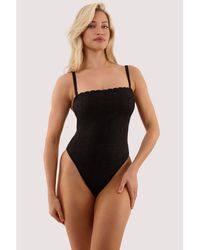 Peek & Beau - Nikki Broderie Scallop Bandeau Swimsuit - Lyst