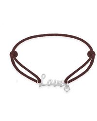 Be You - Sterling Silver Cord 'love' Charm Bracelet - Lyst
