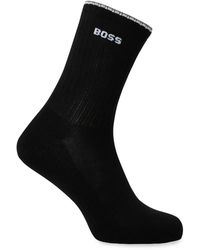 BOSS - Rib Stripe Quarter Socks - Lyst